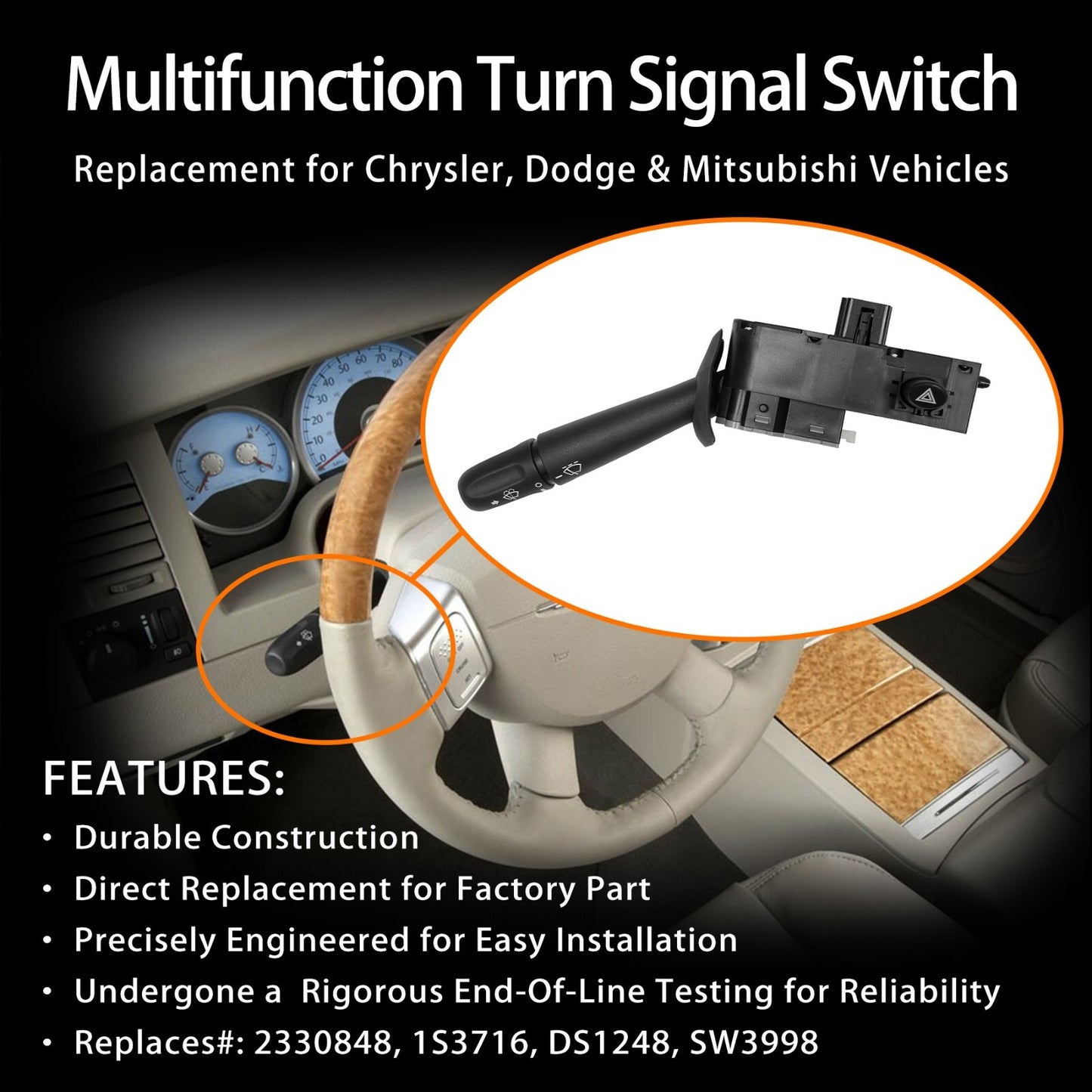 Turn Signal Windshield  Wiper Switch for 02-10 Dodge Ram Durango Chrysler Aspen