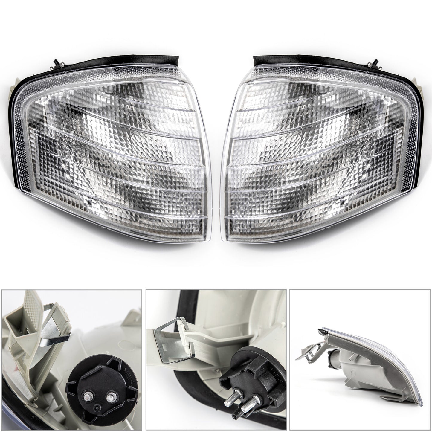 For Mercedes Benz C Class W202 1994-2000 Pair Corner Lights Turn Signal Lamps