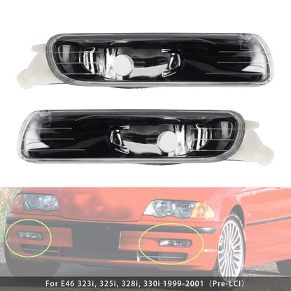 Pair Front Bumper Fog Light Without Blubs  For E46 323i 325i 1998-2001（Pre-LCI）