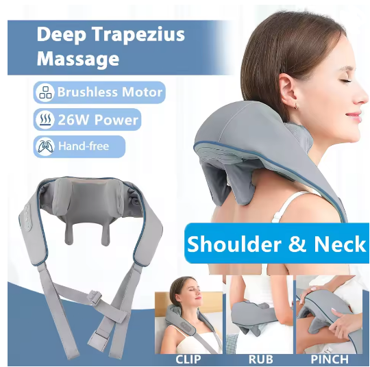 Cordless Neck Massager w/Heat 6D Shiatsu Neck Shoulder Massager Deep Tissue Back