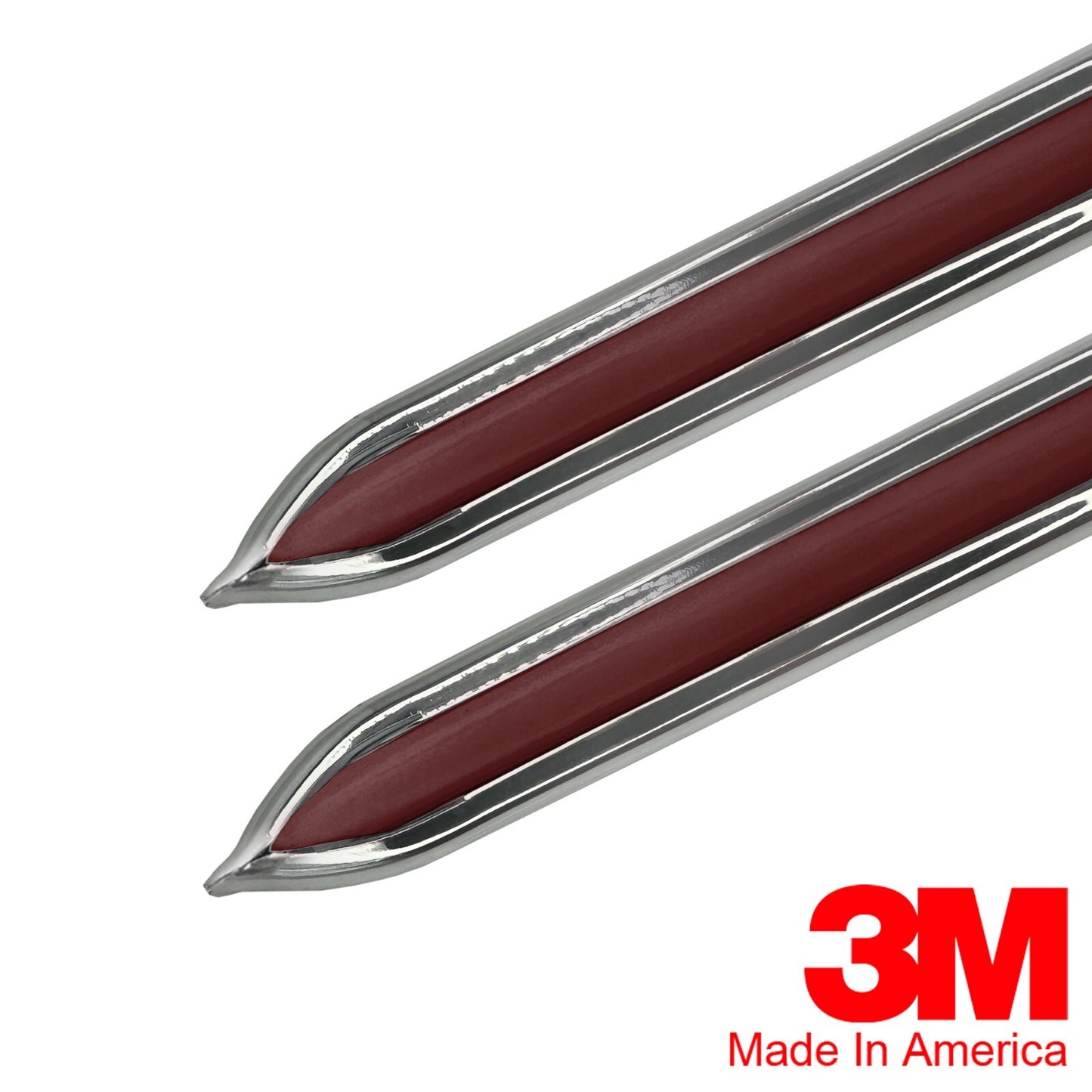 Vintage Style 5/8" Autumn Maple & Chrome Body Trim Molding - Formed Pointed Ends