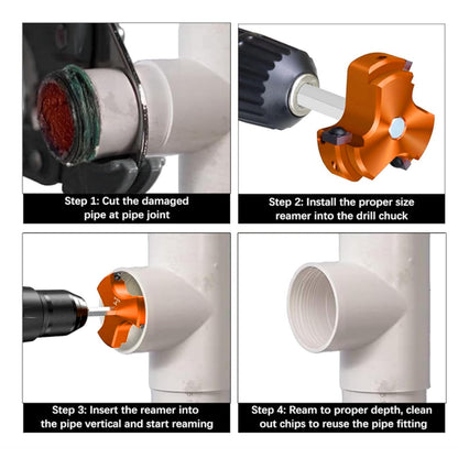 6 PCS Triple Blade PVC Pipe Reamer Kit Pipe Fitting Reamer Tool For Plumbing