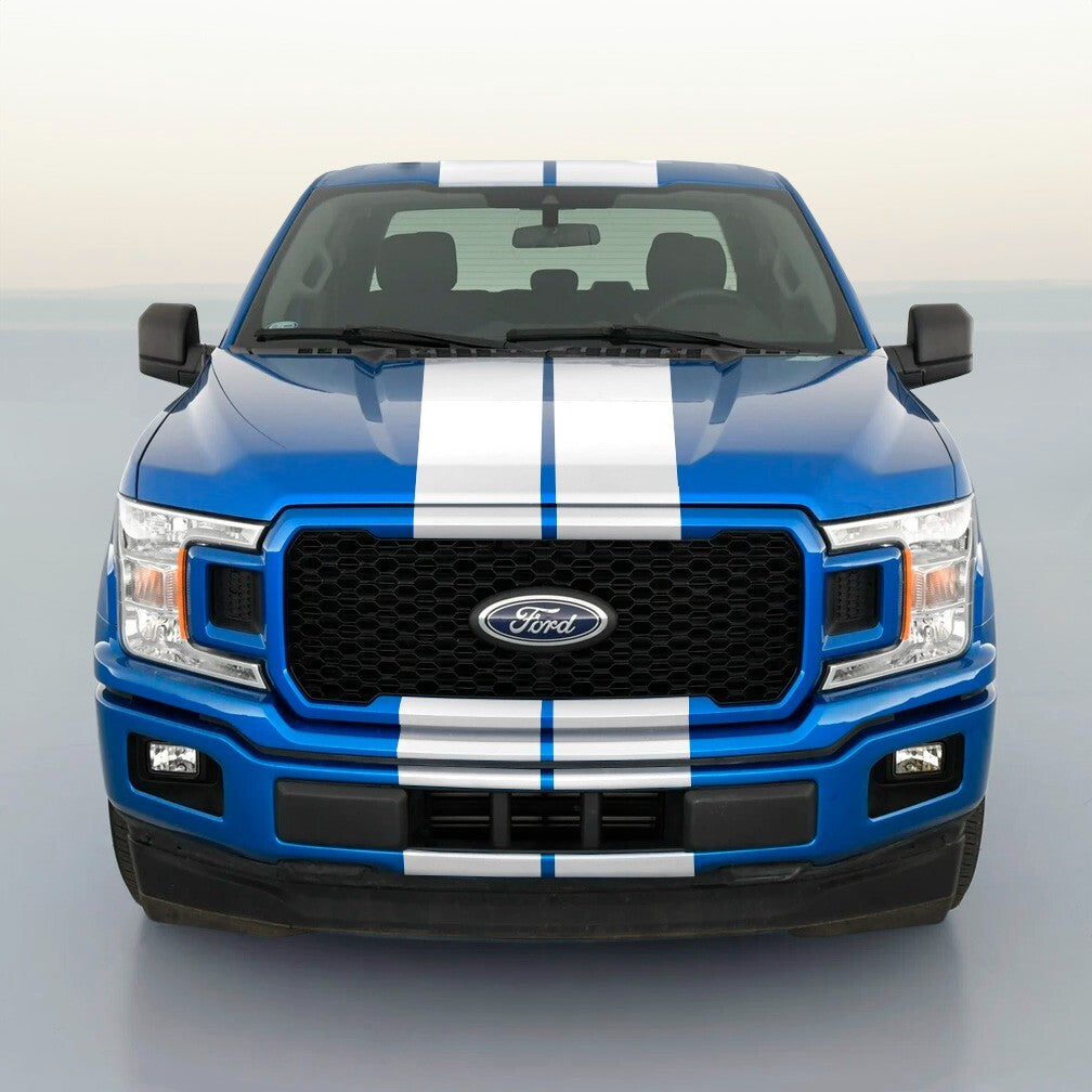 DUAL 8" VINYL RALLY STRIPES RACING STRIPE KIT + BONUS KIT For FORD F150 F-150
