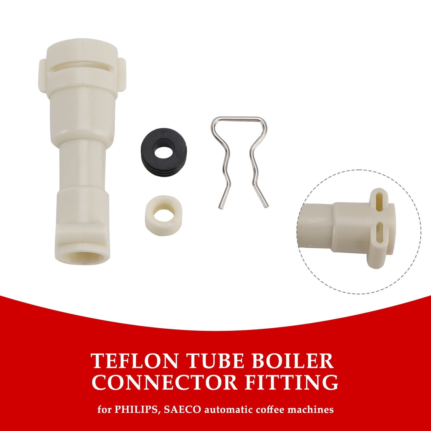 ThermoBlock Inlet Connector Seal Spacer Fork D8mm Kit For Philips Coffee Machine