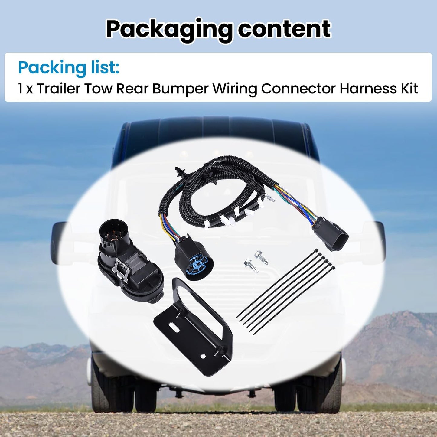 CK4T13B576KE Trailer Tow Wiring Connector Harness Kit Fit 15-19 Ford Transit 150