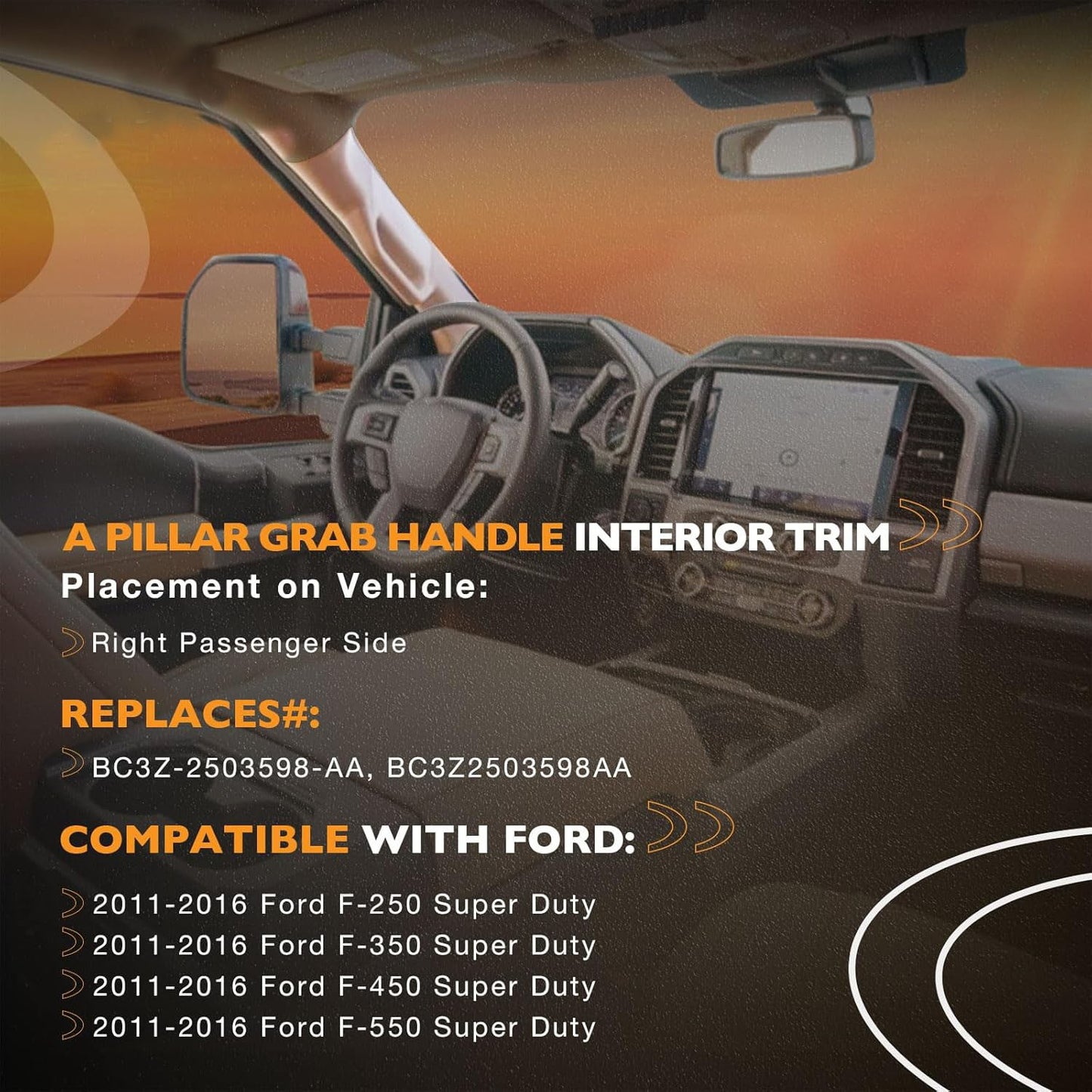 A Pillar Grab Handle Fit 2011-16 Ford F250 F350 F450 F550 Beige BC3Z-2503598-AA