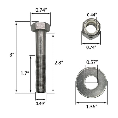 Jack Plate Bolt Kit for Mounting Outboard for BK-1-DP, BK1DP, 02-1729