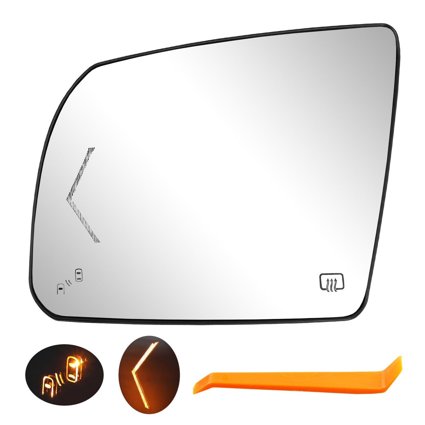 Left & Right Side Heated Mirror Glass w/ BSM Signal Kit For 07-20 Toyota Tundra