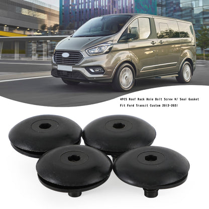 4PCS Roof Rack Hole Bolt Screw W/ Seal Gasket Fits Ford Transit Custom 2012-21