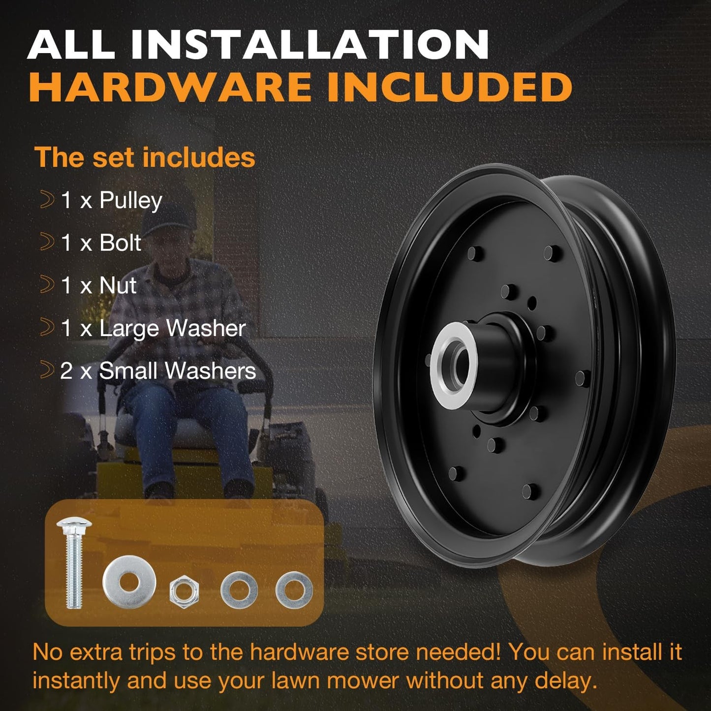 1X 604231 Flat Idler Pulley For Hustler Raptor 48" 52" 54" 60" Deck Mower 126124
