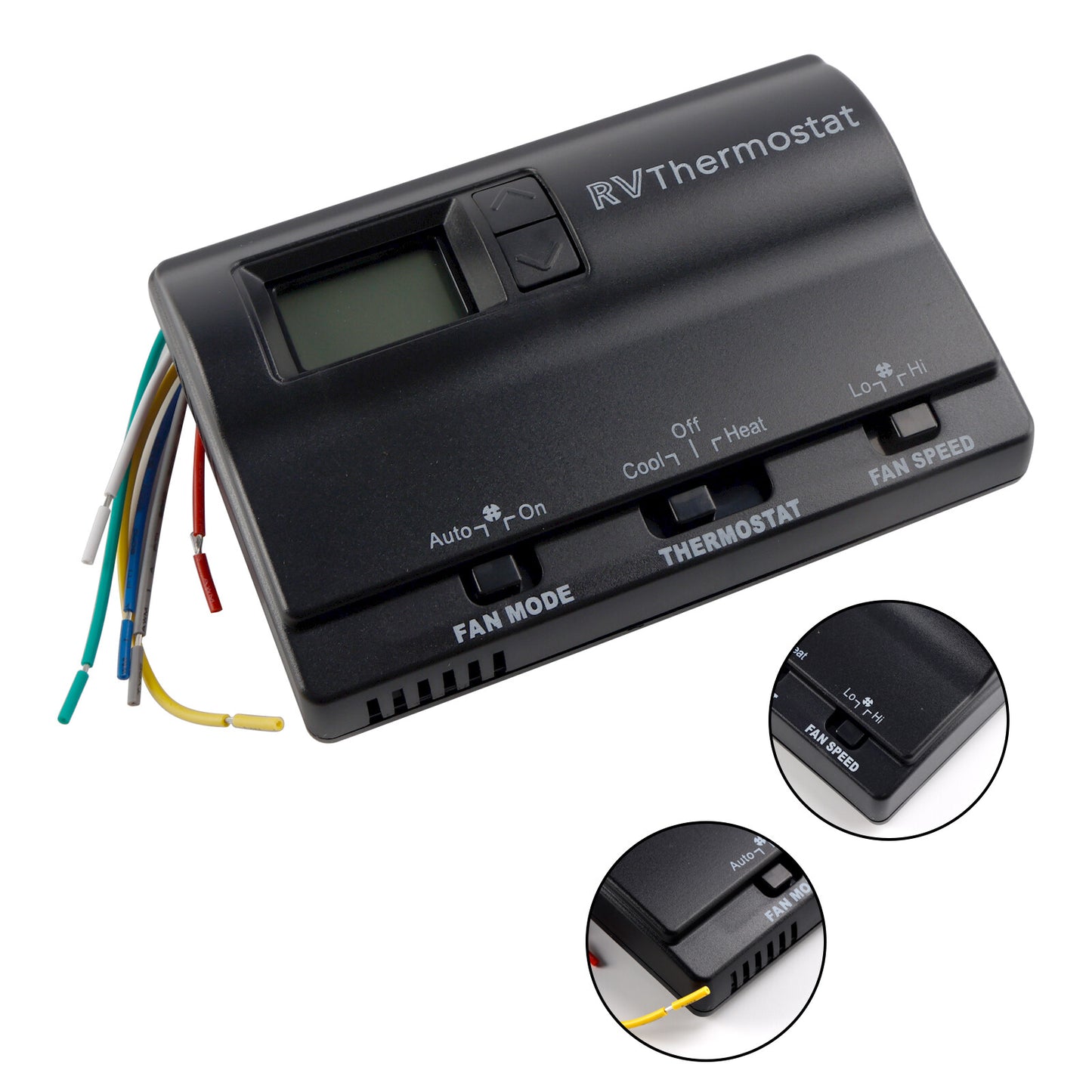 Heat/Cool Digital Thermostat Replacement Compatible with Coleman 83303362 Black