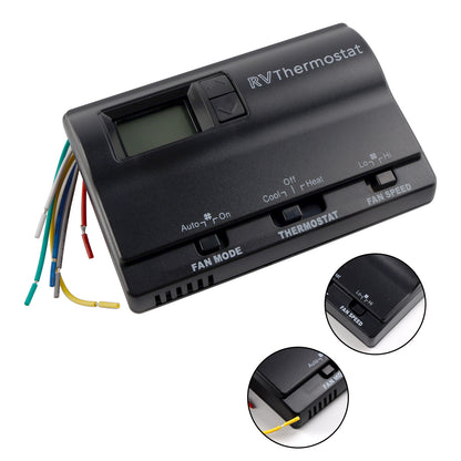 Heat/Cool Digital Thermostat Replacement Compatible with Coleman 83303362 Black
