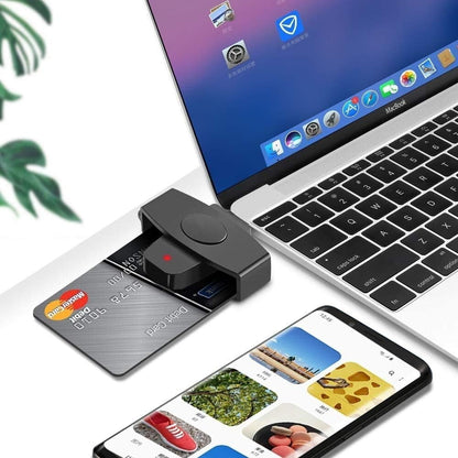 USB C Smart Card Reader, DOD Military CAC Common Access-Bank, for Windows Mac OS