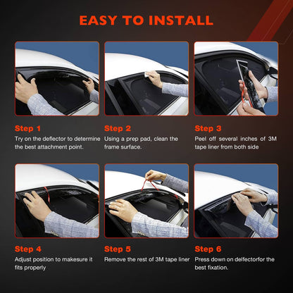 4X Side Window Rain Guards Deflector Guards Visor For 2024 2025 Toyota Tacoma