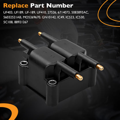 Ignition Coil & Spark Plug Wire Set For 2001-2007 Dodge Neon Stratus Jeep Libert