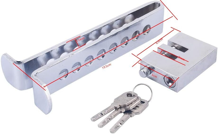 Brake Clutch Lock Vehicle Anti-Theft Device Car Pedal Security Lock Tool W/3 Key