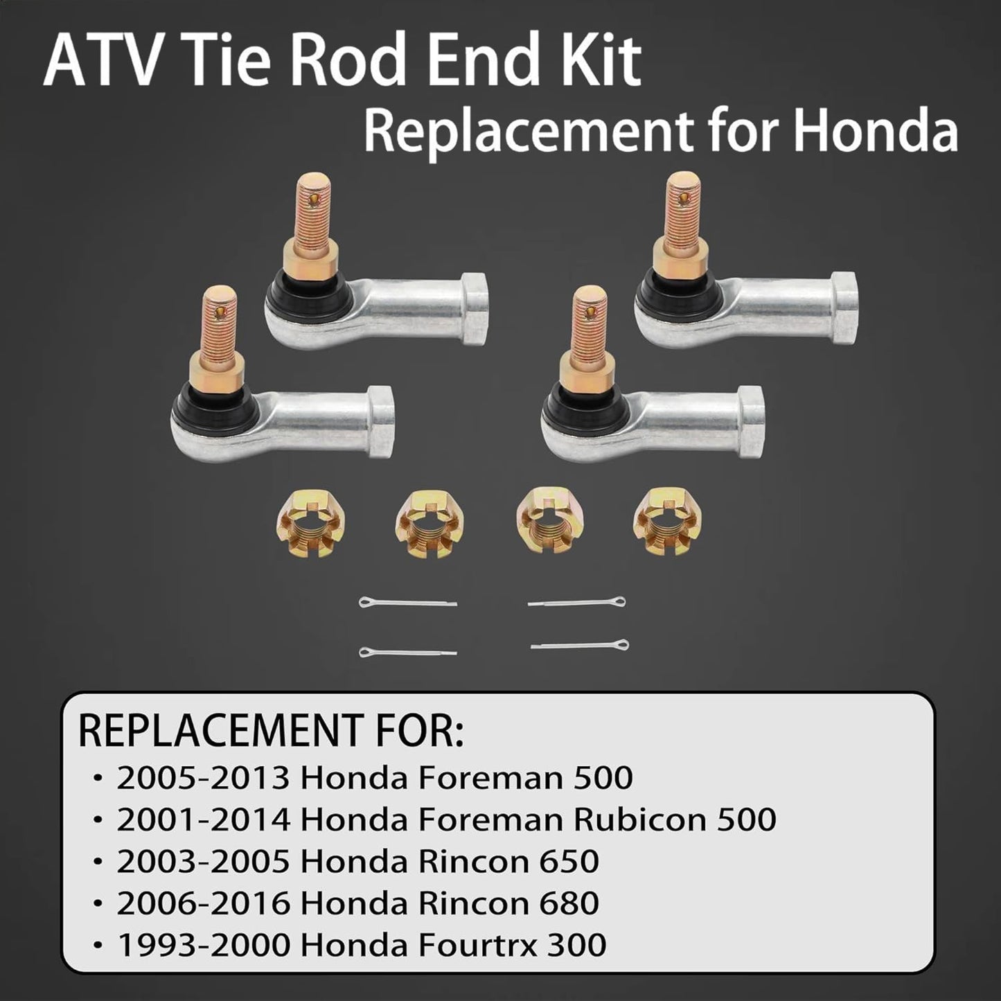 Tie Rod End Kit For 1993-2016 Honda Foreman Rincon 500 650 680 Ball Joint Set