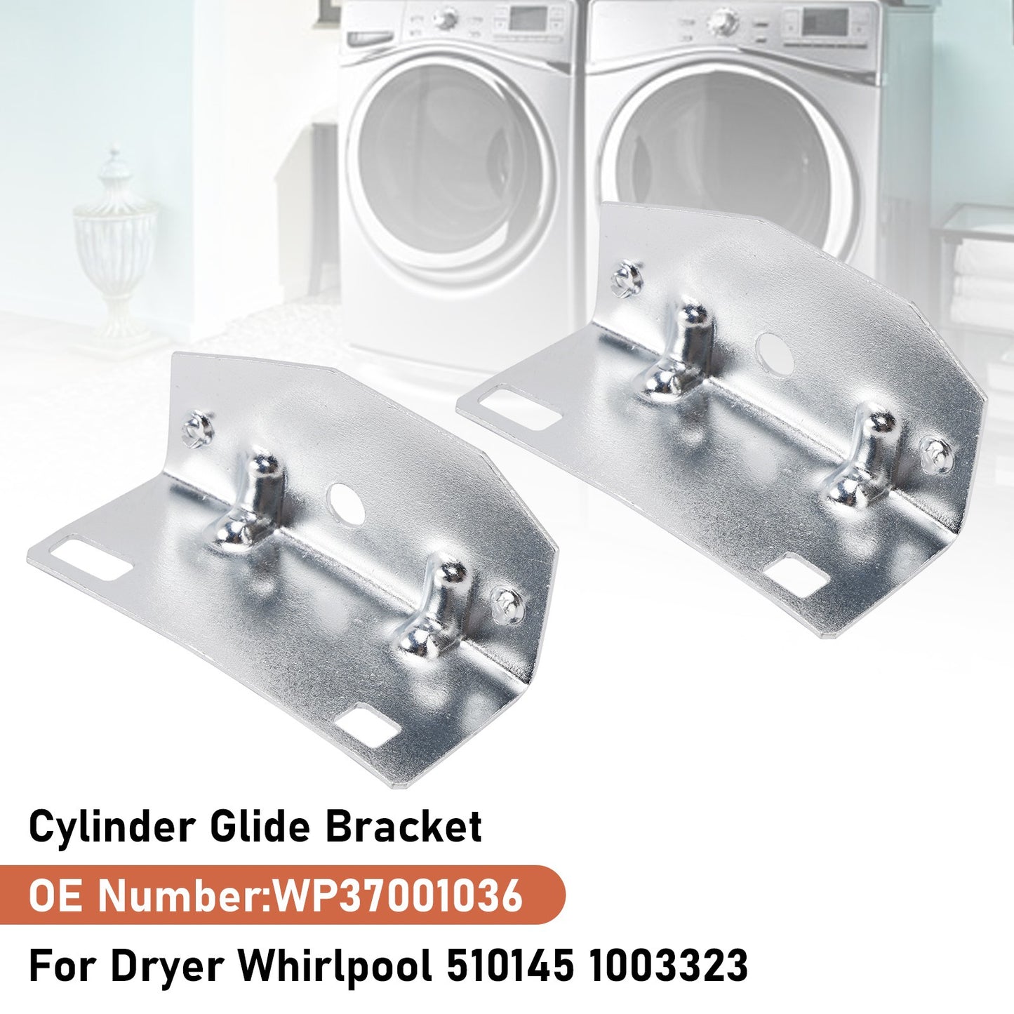 2x Cylinder Glide Bracket WP37001036 For Dryer  510145 1003323 37001036