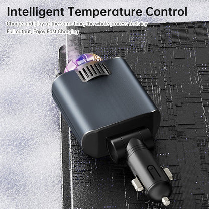 120W Super Fast Car Charger Retractable Cable Car Air Freshener Starry Sky Roof