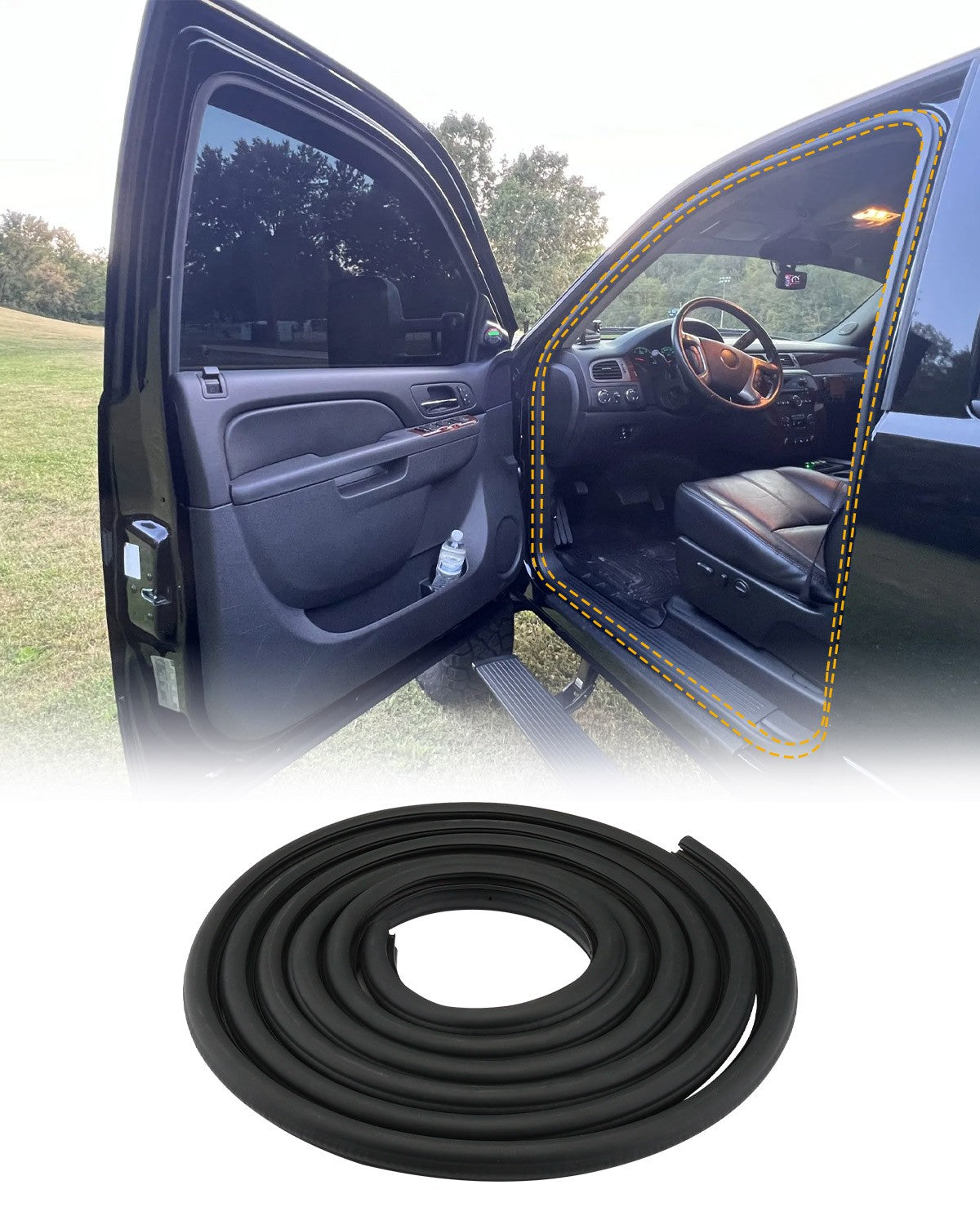 22766400 Rubber Door Weatherstrip Seal For 07-14 Chevy Silverado GMC Sierra 1500