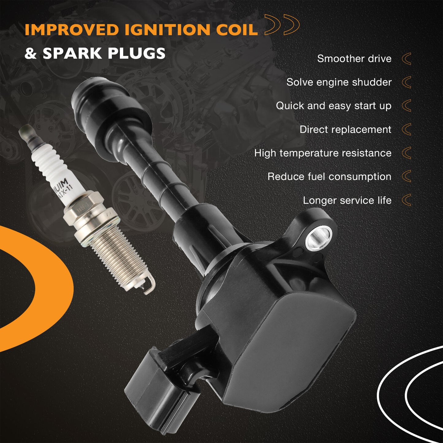 6x UF401 Ignition Coil & Spark Plug Pack For Nissan Altima Maxima Infiniti G35