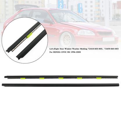 L+R Door Window Weather Molding 72410-S03-003 For HONDA CIVIC EK 1996-2000 #9