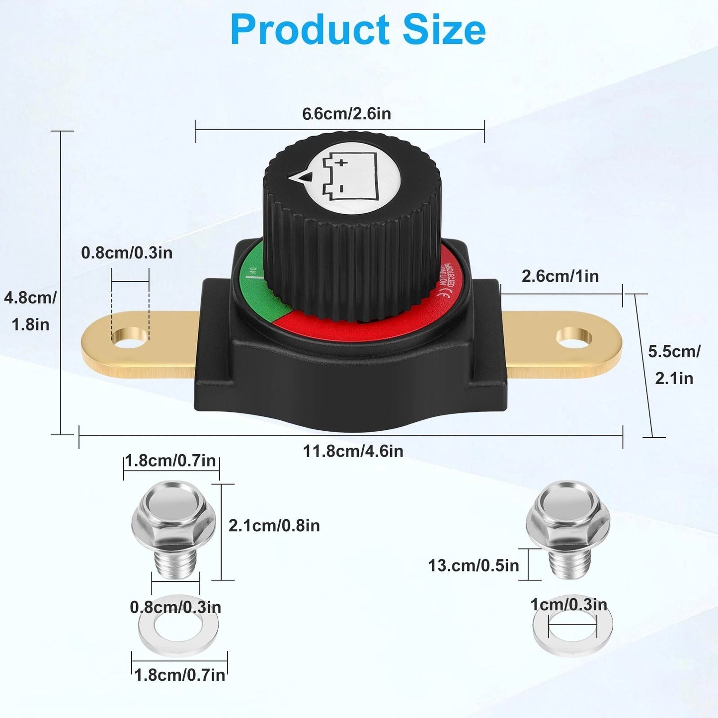 Side Post Battery Disconnect Switch Heavy Duty 12-48V Cut Off Master Kill Switch