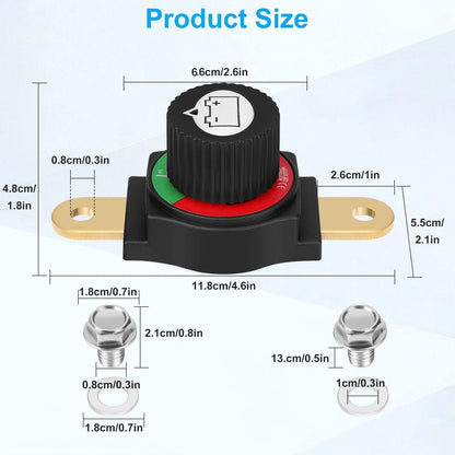 Side Post Battery Disconnect Switch Heavy Duty 12-48V Cut Off Master Kill Switch