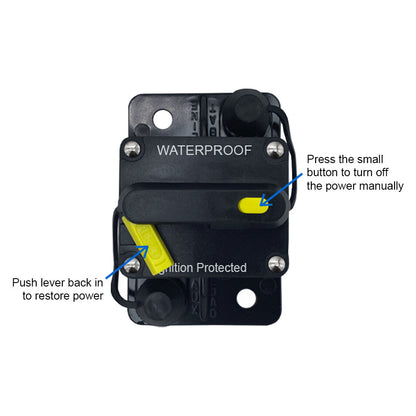 50A Circuit Breaker with Reset Waterproof for Auto Trailer Truck RV Marine Audio