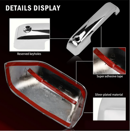 For 2017-2022 Ford F-250 F-350 F-450 Top Half Chrome Mirror+4 Door Handle Covers