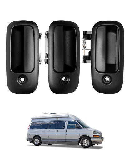 3PCS Exterior Door Handle Set For 10-22 Chevy Express GMC Savana 1500 2500 3500