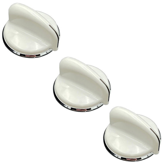 Solid Spare (3) Washer Knob for GE Kenmore White Silver Control
