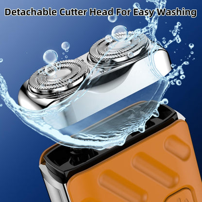 Double Ring Pocket Travel Shaver Mini Men Shaver Portable Beard Razor Orange