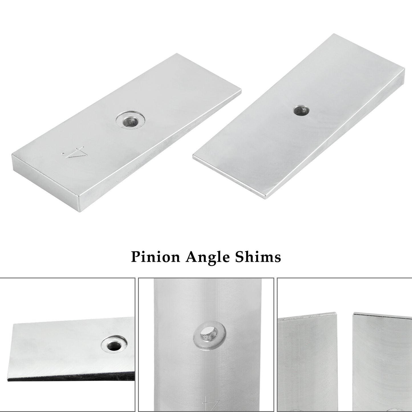 2PCS 2" Wide 4°Degree Steel Leaf Spring Degree Shims Silver~~