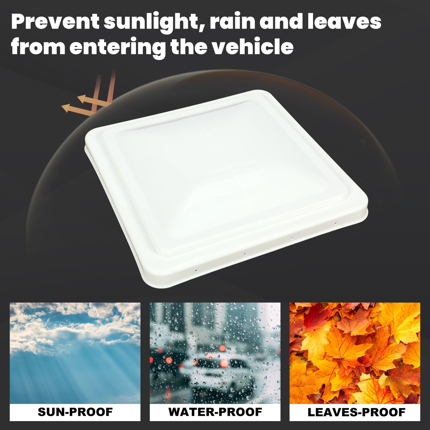Solid Spare For RV Replacement 14"X14" Roof Vent Cover White Camper Vent Cover