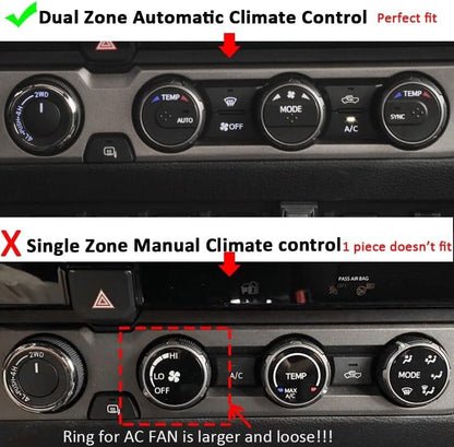4Pcs A/C Vent Ring Outer Black Trim Ring Covers Fits for Toyota Tacoma 2016-2022