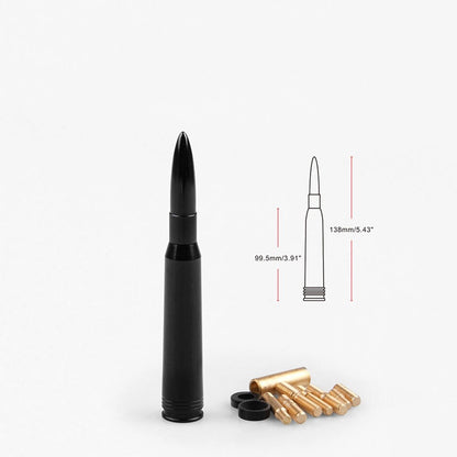 50 Cal Caliber Bullet Ammo Aluminum Short Antenna Black Kit for F150