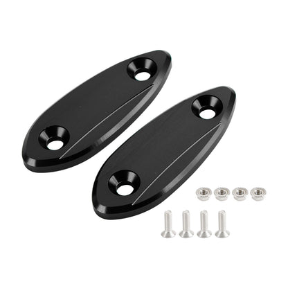 Black mirror delete blanking block off plates fits Kawasaki ZX-6R ZX6R 2009~2012