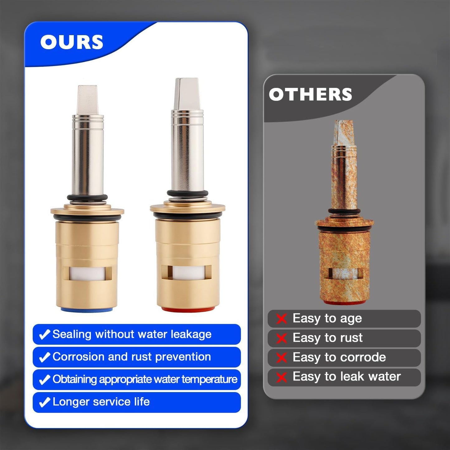 377XKRHJKABNF 1/4-Turn Hot & Cold Ceramic Faucet Cartridge Kit 377XKLHJKABNF