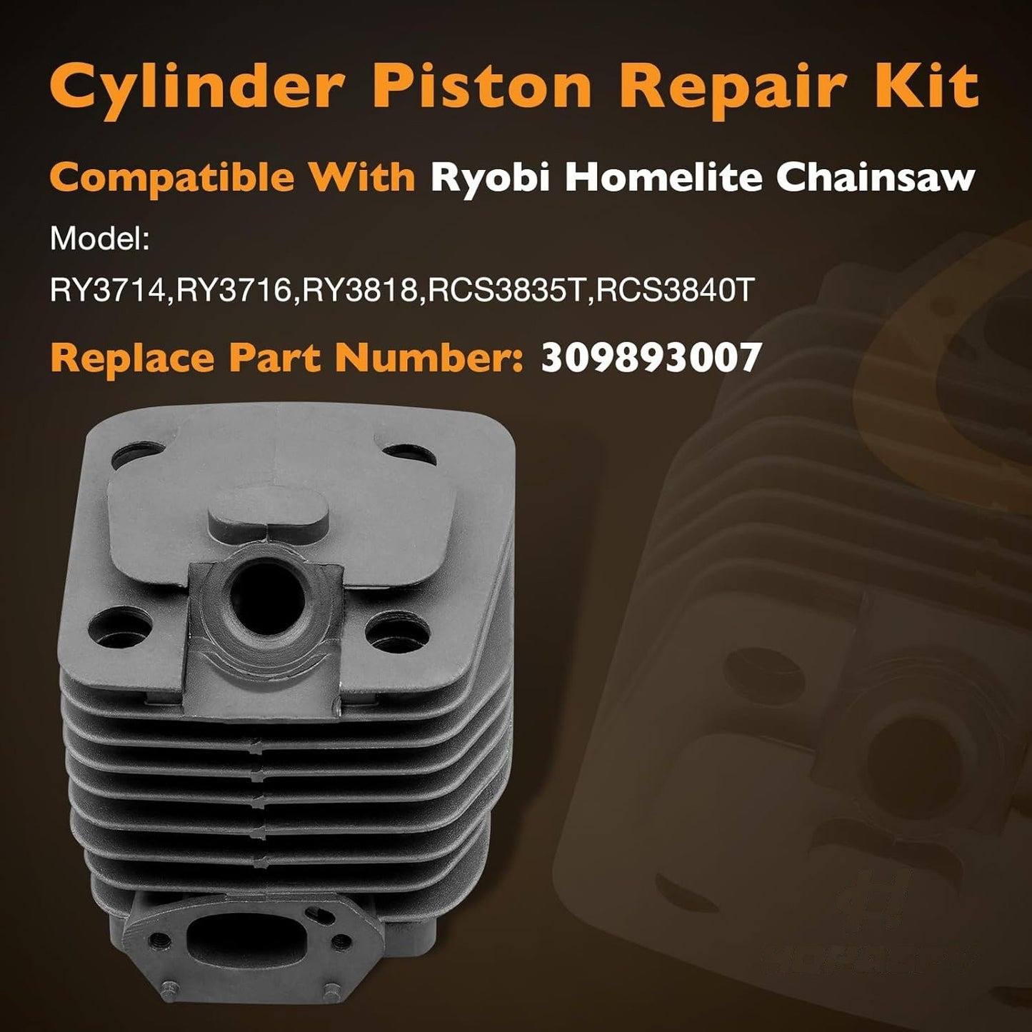 309893007 Cylinder Piston Repair Kit For Ryobi Homelite Chainsaw RY3714 RY3716