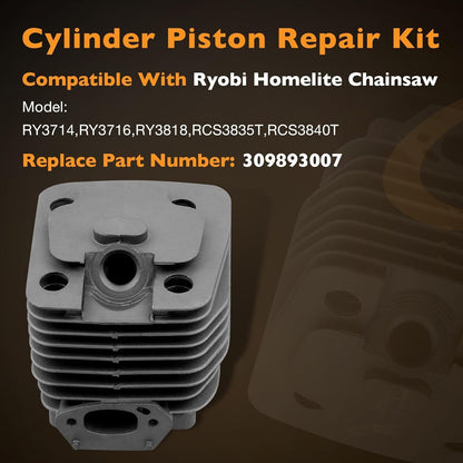 309893007 Cylinder Piston Repair Kit For Ryobi Homelite Chainsaw RY3714 RY3716