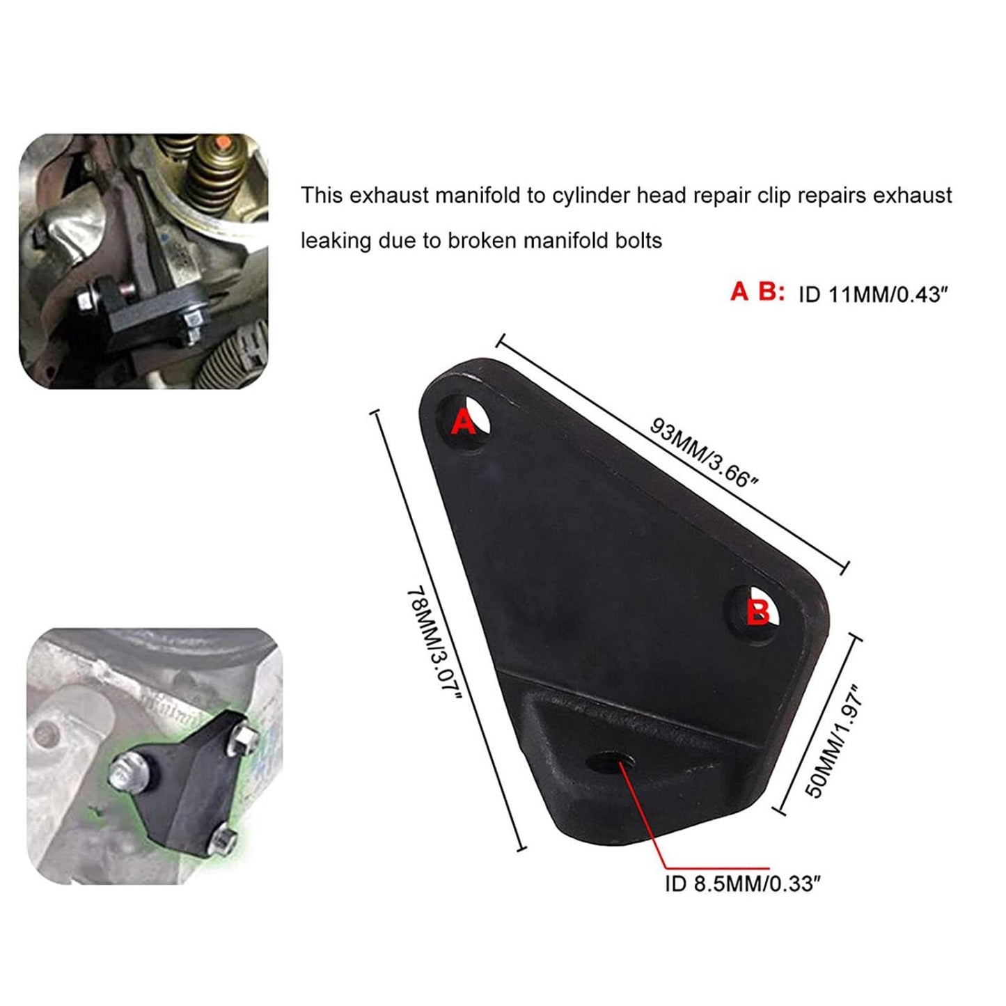 New Upgrade Exhaust Manifold Cylinder Head Repair Clamp Left Hand For Chevy