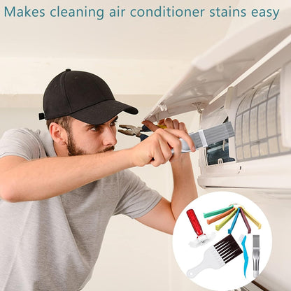 Air Conditioner Fin Cleaner Set Fin Comb Condenser Straightener Cleaning Brush