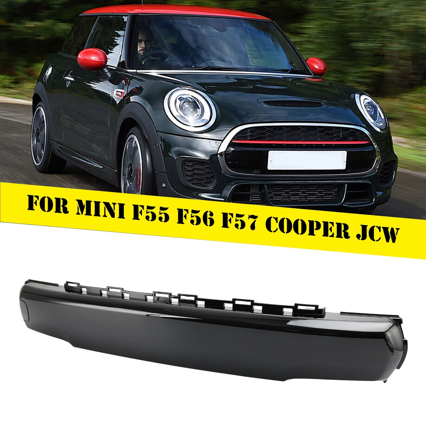Front Number Plate Cover Gloss Black for Mini F55 F56 F57 Cooper JCW 51117337791
