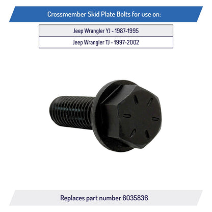 Crossmember Skid Plate Bolts for Jeep Wrangler YJ TJ 1987-2002 - 6035836 (6)