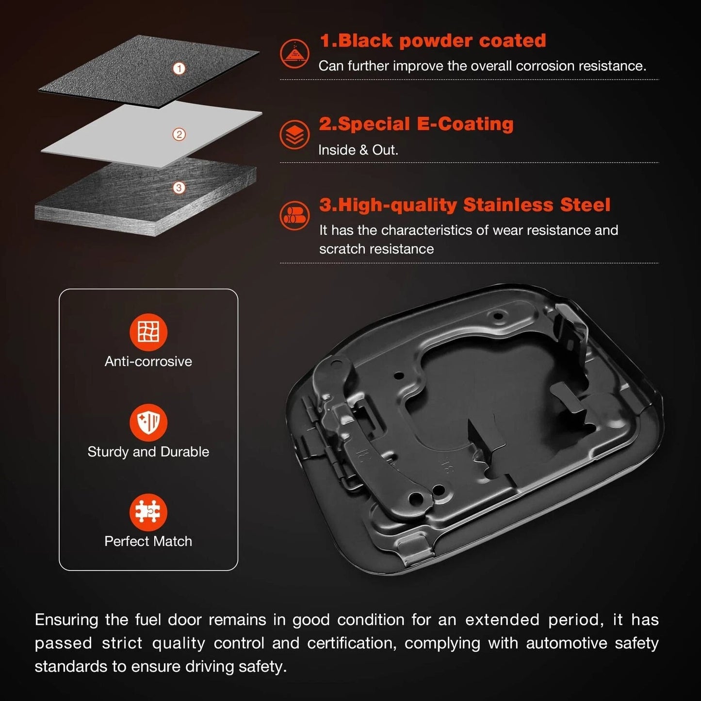 77350-35050 Fuel Filler Gas Tank Door Cover Lid Cap For 2003-2009 Toyota 4Runner