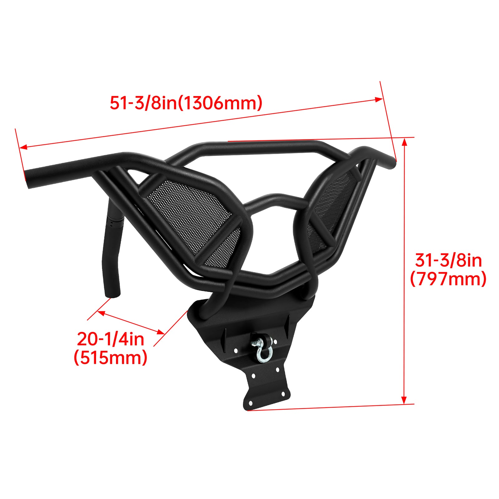 Solid Spare Rear Bumper Guard W/ D-Ring for Can-Am Maverick X3 Turbo 2017-up