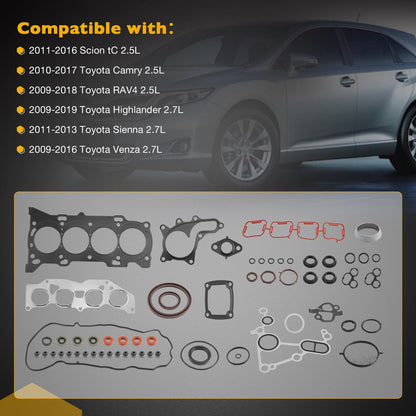 HS26562PT Head Gasket Set Fit 09-19 Toyota Camry Highlander Scion RAV4 2.5L 2.7L