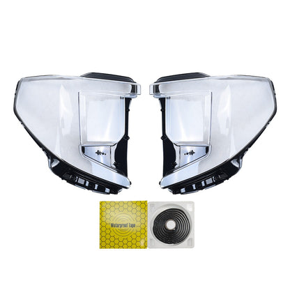New A Pair Headlight Clear Lens Shell + Glue For 2022 2023 2024 GMC Sierra 1500