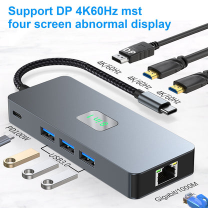 8 in 1 TYPE-C to RJ45 Gigabit USB 3.0 HDMI DP PD100W for MacBook iPad Pro 15